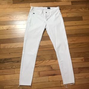 Perfect condition white AG skinny jeans